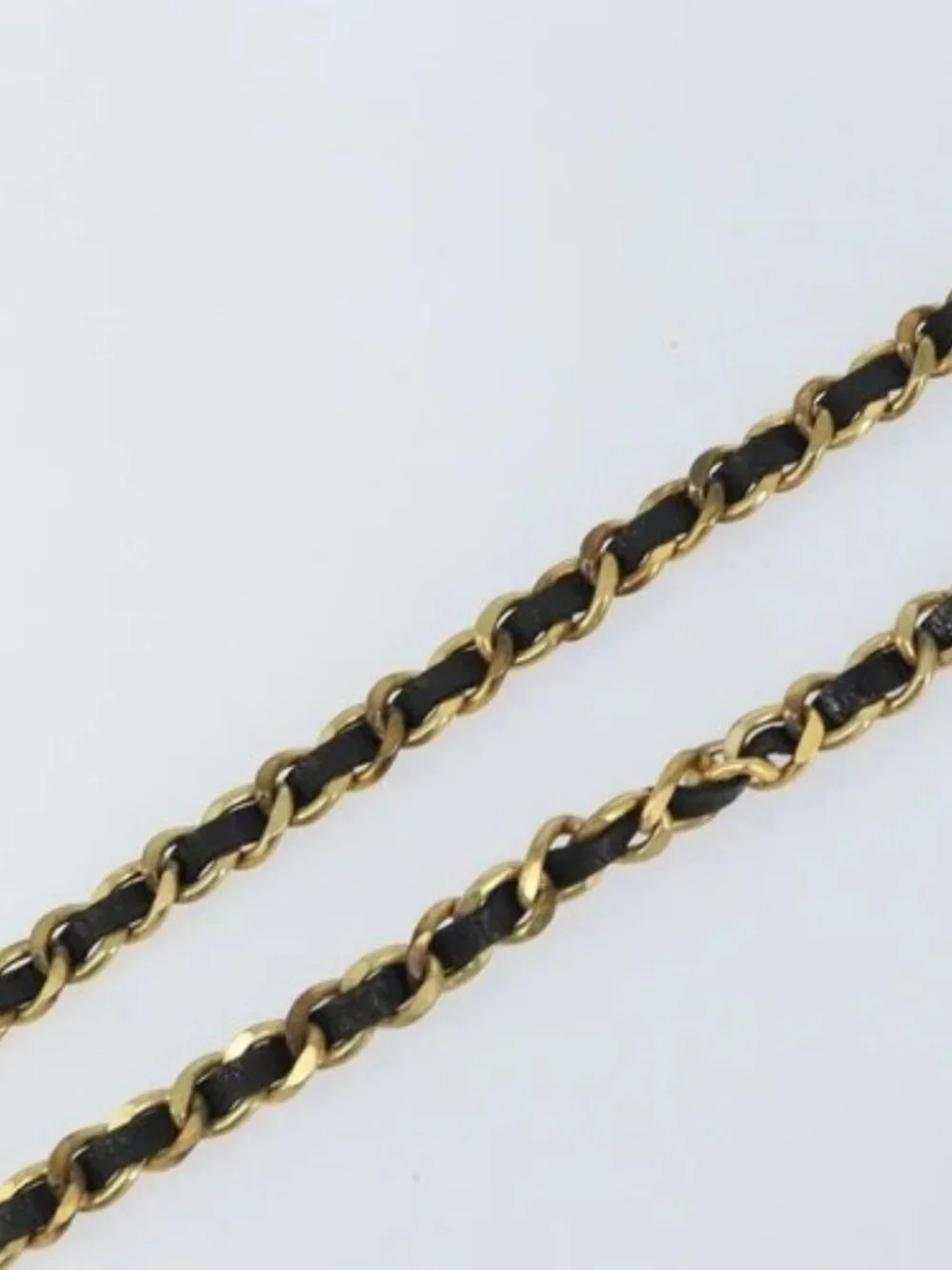 CHANEL Chain Belt metal Gold CC Auth bs32091